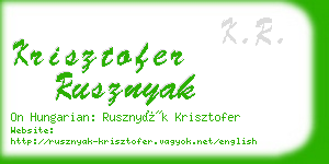 krisztofer rusznyak business card